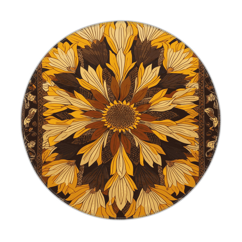 Persian Brown Indoor and Outdoor Area Rug, Rectangle 5' x 7'