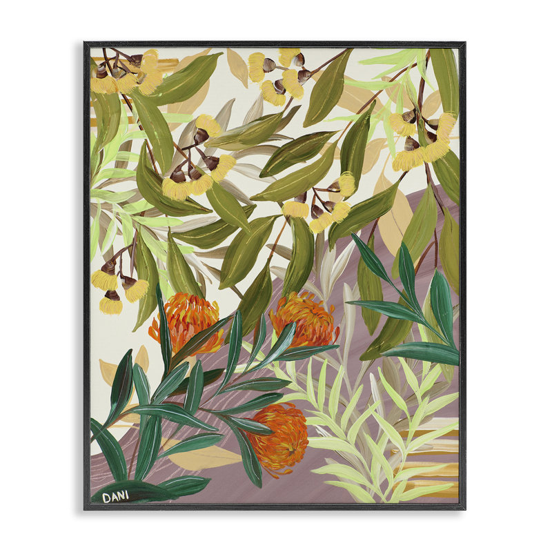«Walk With Me Florals», giclée encadrée, conception par Dani Heyward, Giclée noire de minuit encadrée, H 14 po x l 11 po