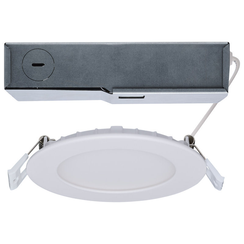 8/12 Watt LED Direct Wire Downlight 27K/3K/35K/4K/5K CCT Remote Driver 4 Inch Round Flat Face Dual Dimming