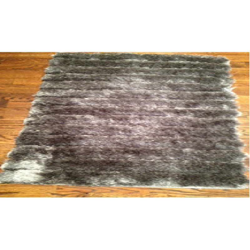 Tapis gris/noir touffeté à la main Blanch, Rectangle 8 pi x 10 pi