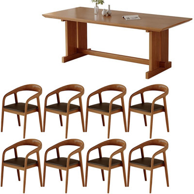 Modern simple solid wood dining table set.