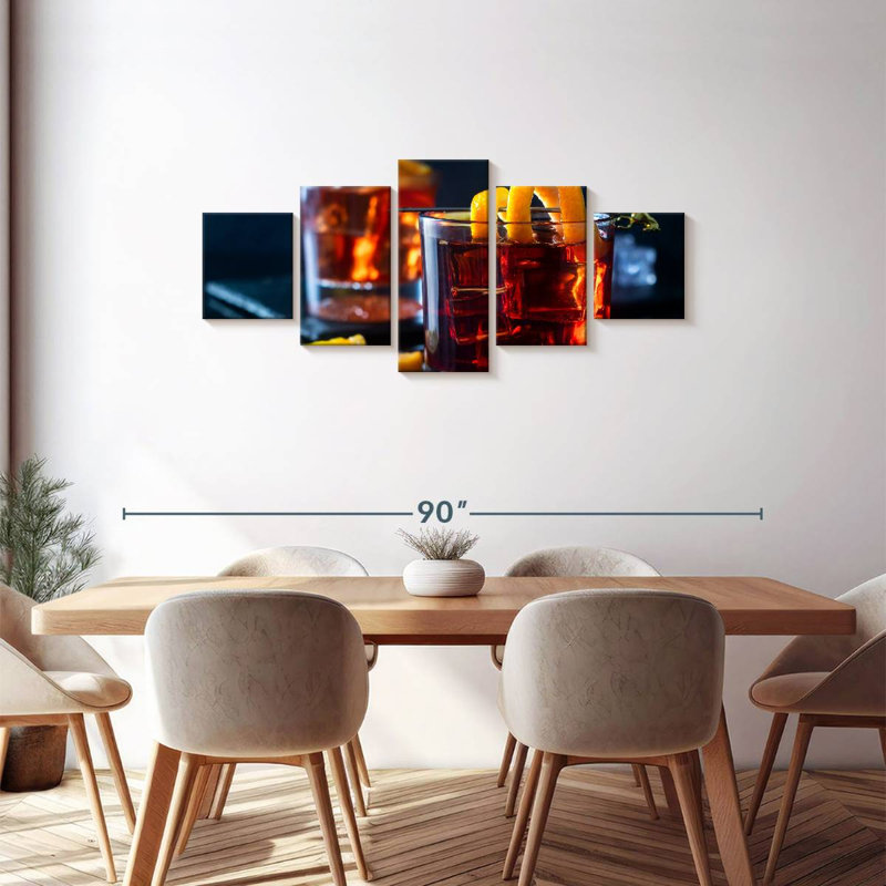 Cocktail Negroni, H 30 po x l 68 po