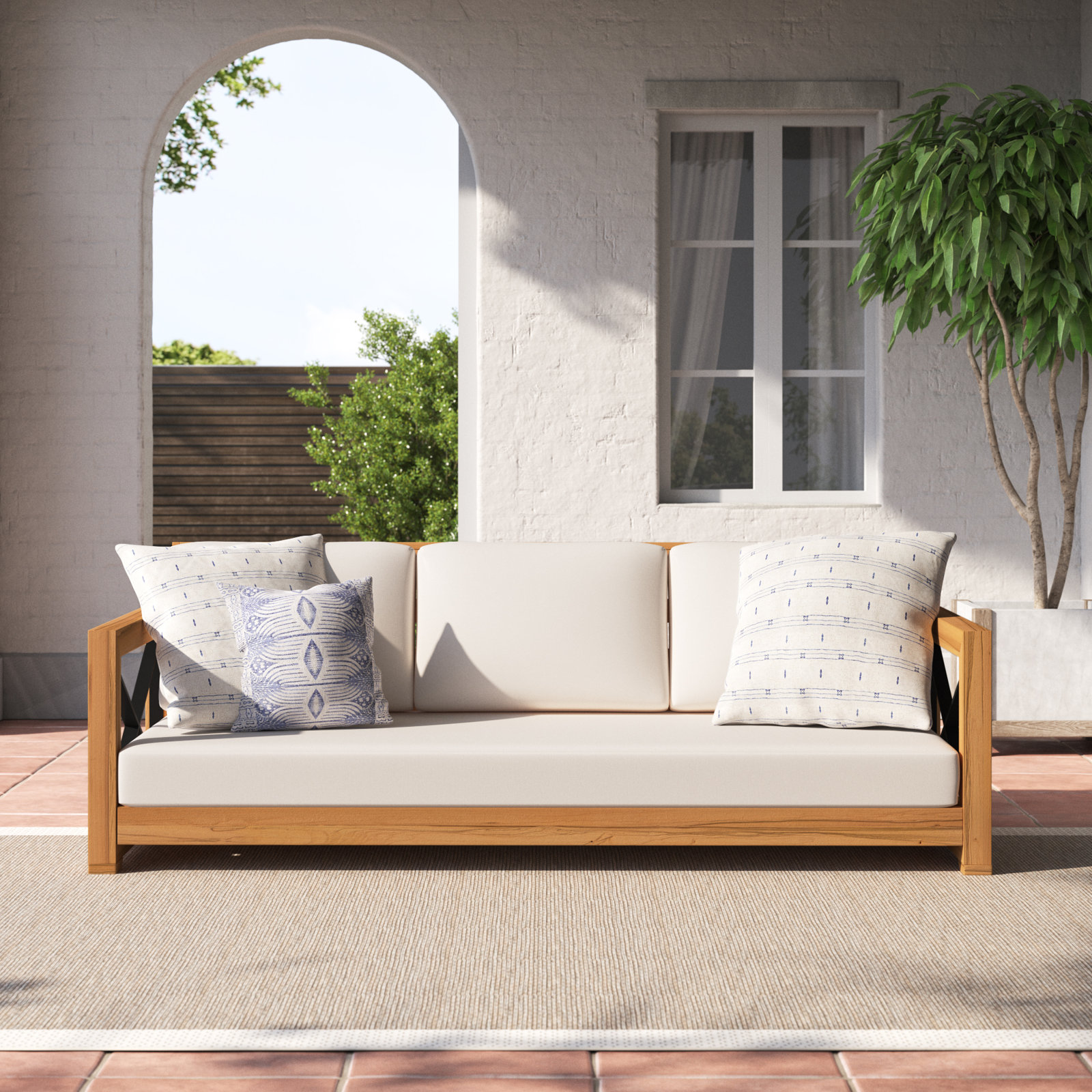 Vella 84" Teak Patio Sofa