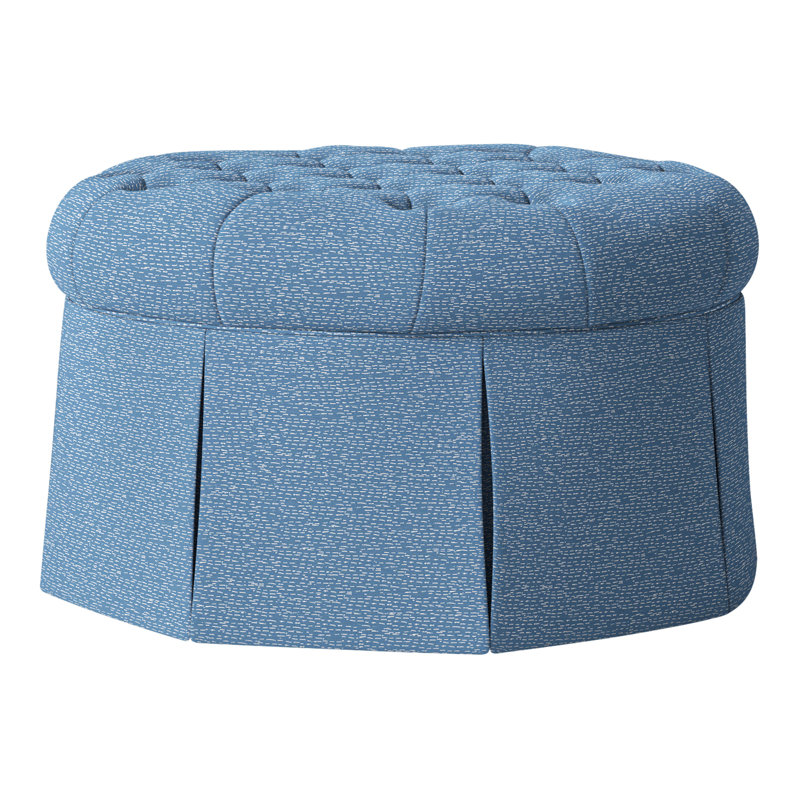 Alma 35" Tufted Round Cocktail Ottoman, Perigold Arigato Morning Glory