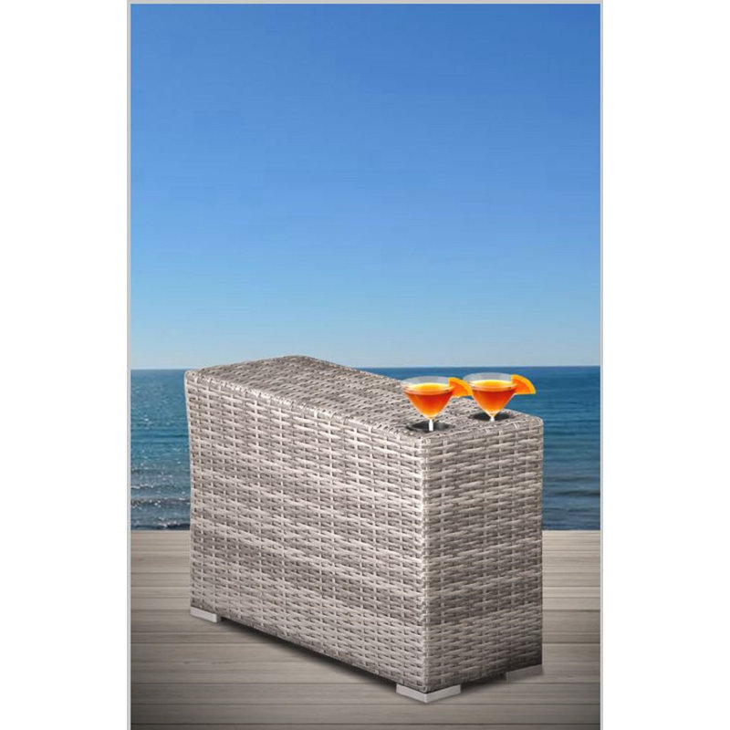 Tonioni Wicker Fully Assembled 2 - Person Seating Group with Cushions, Sunbrella Navy Blue