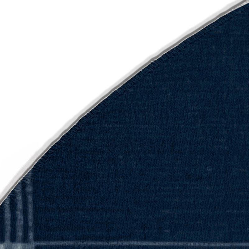 Tapis d'intérieur et d'extérieur à carreaux bleu, Rond 5 pi
