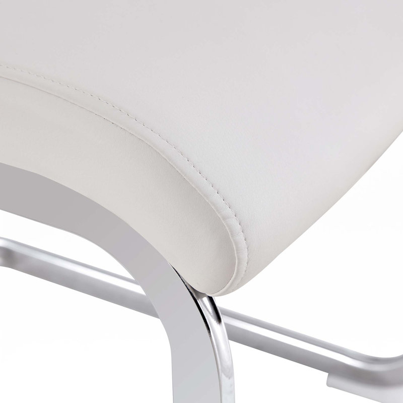 Chaise d'appoint en polyuréthane, Argent argent, Blanc