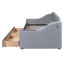 Lit de jour gris rembourré avec rangement pour accoudoirs et option de couchage élégante-118034050