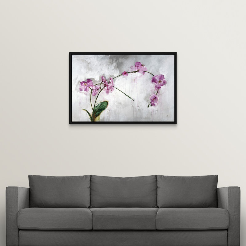 « asdispositions », peinture sur toile, Cadre flottant noir, H 33,7 po x l 49,7 po x P 1,75 po