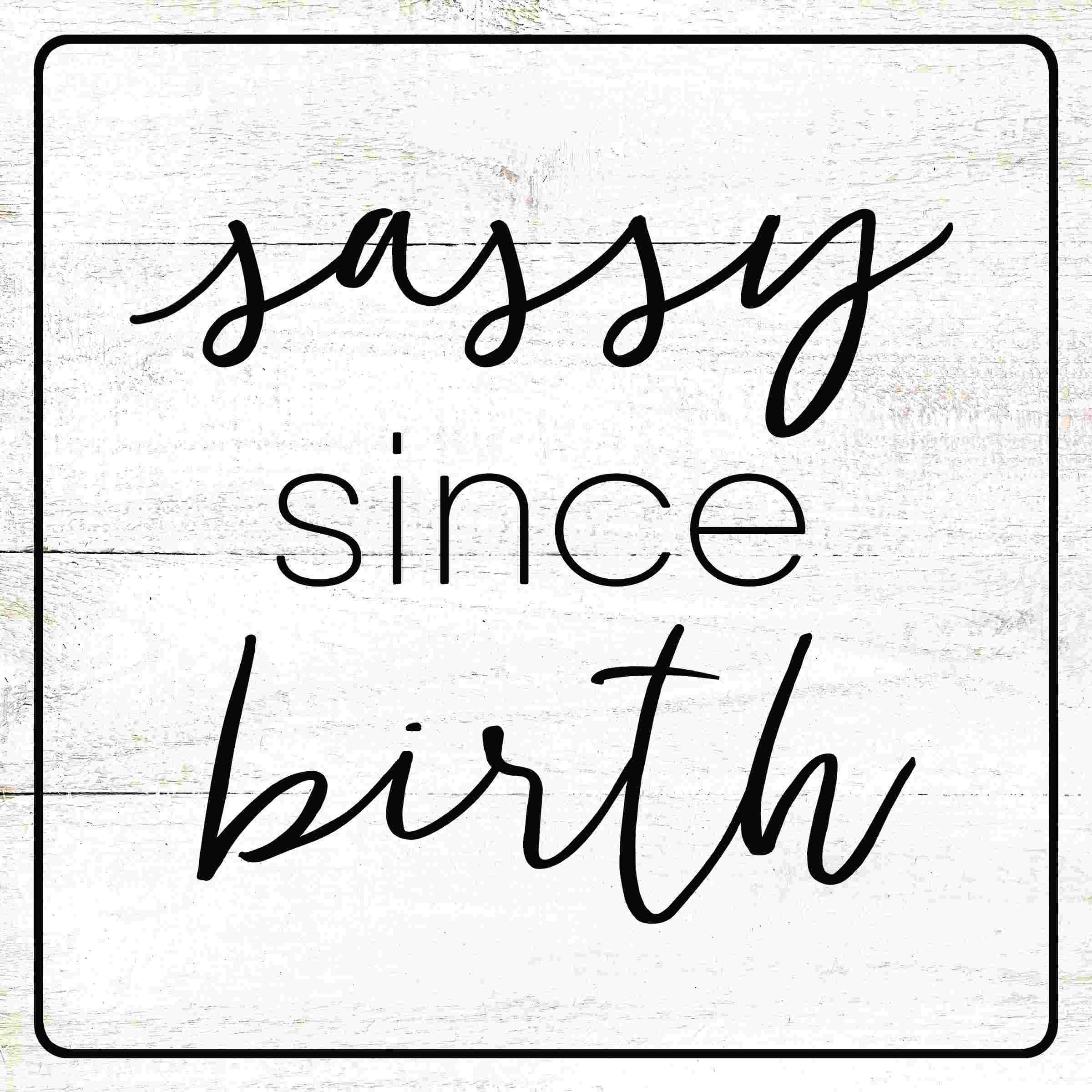 Trinx Sassy Since Birth Black White Wood On Canvas Textual Art Wayfair 