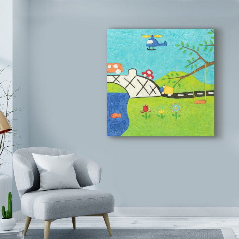 «Far and Away Helecopter», art sur toile, H 35 po x l 35 po x P 2 po