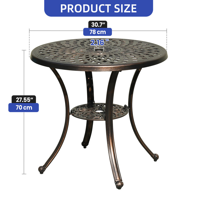 Table d'extérieur Denitta L 30,7 po x l 30,7 po