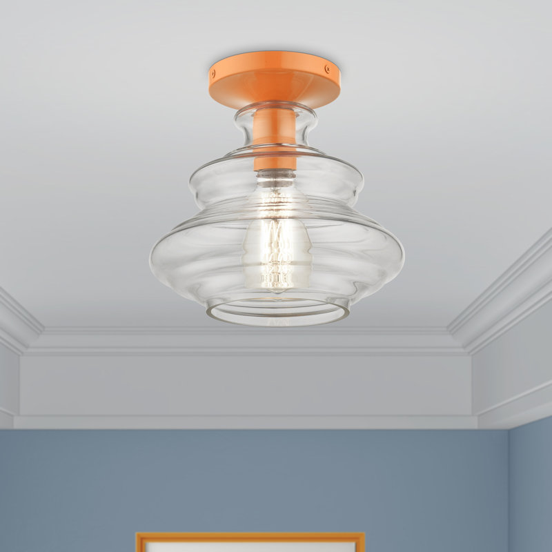 Plafonnier encastré en verre Vilas, Orange brillant