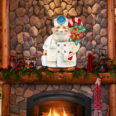 Cintre de porte décoration en bois père noël dr