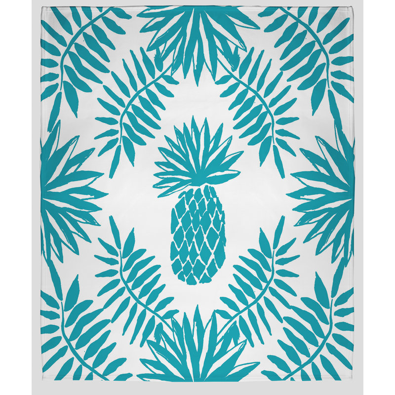 Jeté polaire Botanical Blooms, L 30 po x L 40 po, Bleu Explorer, 1.75