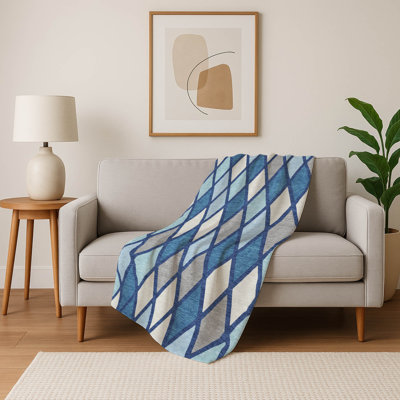 Addison Machine Washable Sherpa ASB887 Diamonds Throw Blanket