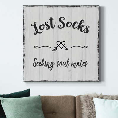 Chaussettes perdues - Toile tendue avec châssis de qualité supérieure - Prêt à être accroché