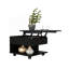 Table basse à plateau relevable H 15,3 po Babel, roulettes, une tablette, noir, salon