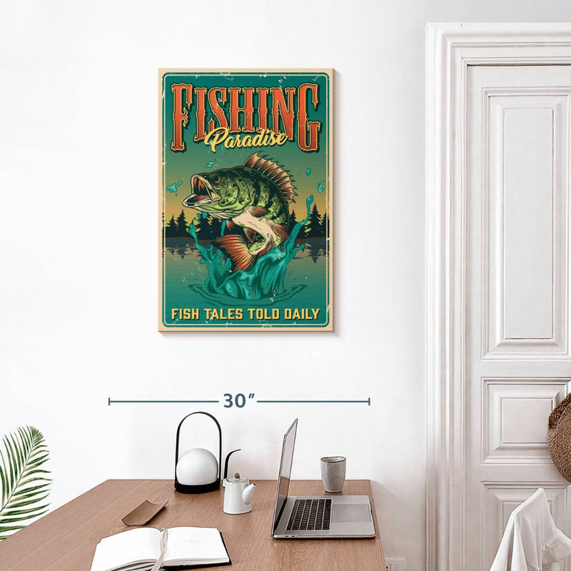 Senne, paradis de la pêche, affiche, H 30 po x l 20 po