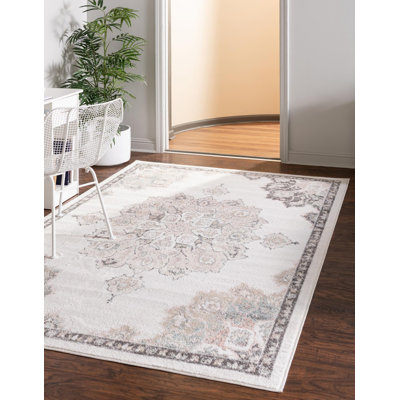 Tapis traditionnel de couleur ivoire Troayurgh