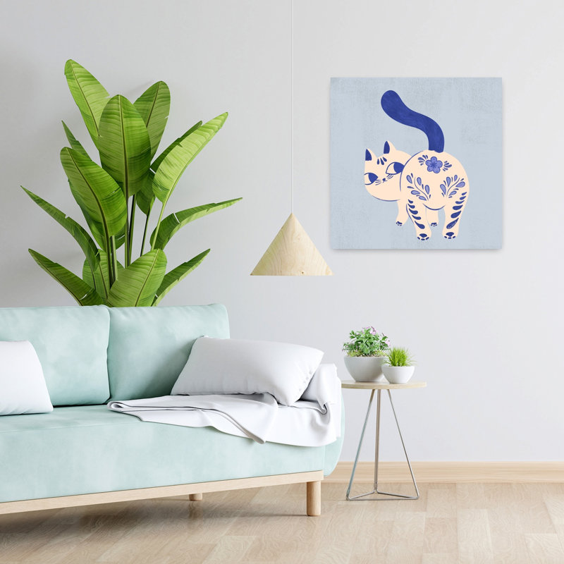 Art contemporain, art contemporain pour chat, H 24 po x l 24 po