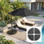 Parasol et accessoires de plein air Hdpe Parasol noir, 15,4 po, avec rangement avec 4 pièces