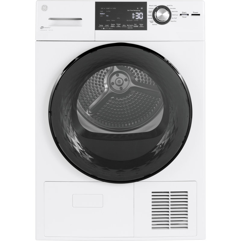 GE® ENERGY STAR® 24" 4.1 Cu.Ft. Front Load Ventless Condenser Electric Dryer with Stainless Steel Basket
