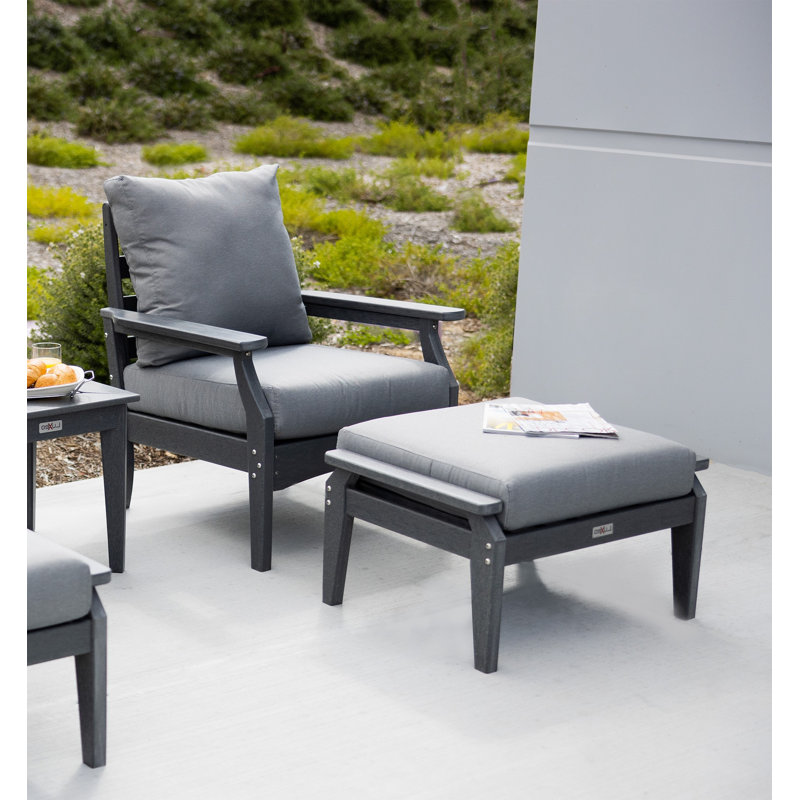 Repose-pieds avec coussin Aspen, Cadre gris / coussin gris