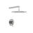 Brushed Nickel Shower Head - 10" Rainfall, Valve, Wall Mount, Easy Installation & Gleam Faucet , Rainfall Head,
