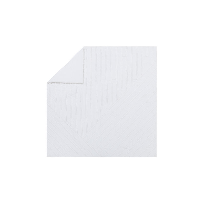 Full White Cotton Chenille Chevron Comforter Set