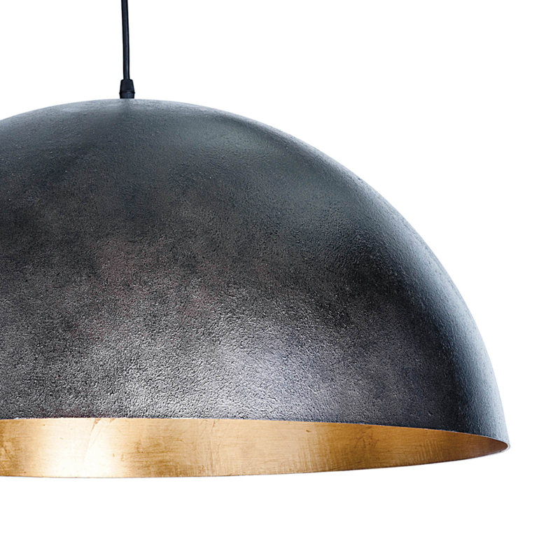 Sigmund Pendant, Blackened Steel, 12.75" H x 23.5" W x 23.5" D