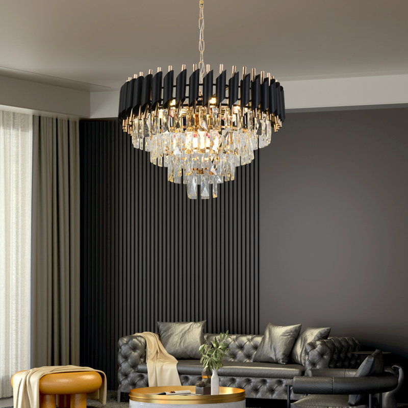 9 - Light Chandelier, Matte Black