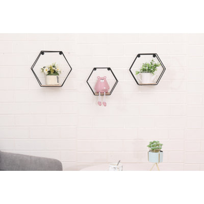3 Piece Hexagon Bracket Shelf