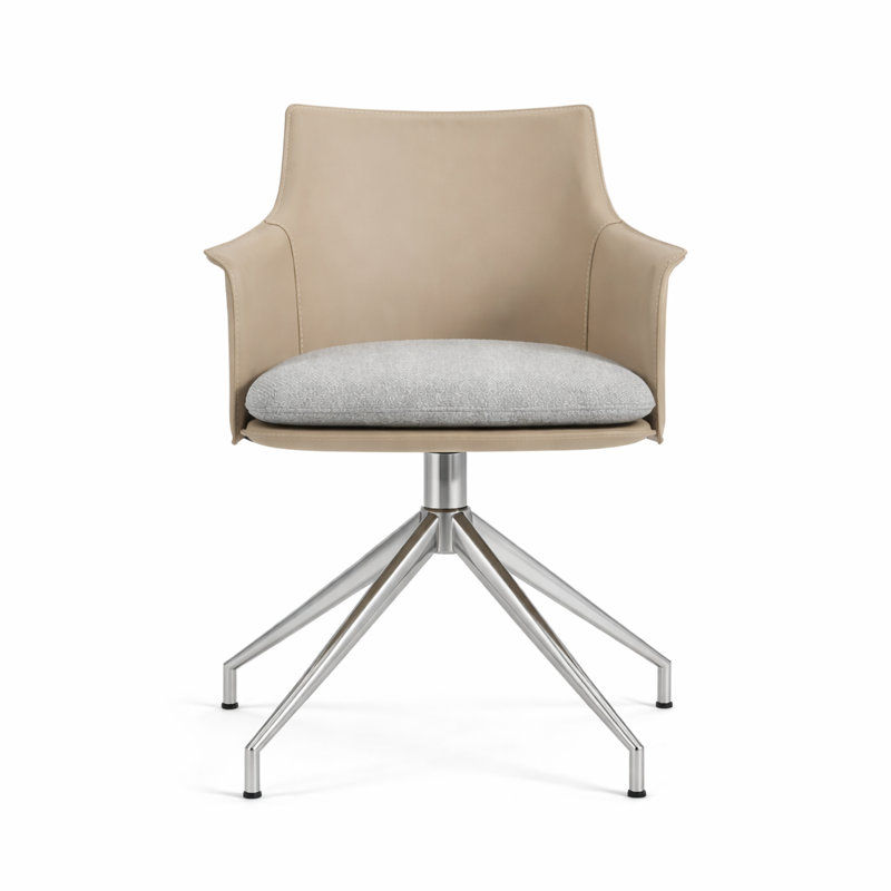 Fauteuil pivotant Briancon Spider, Os, Poli