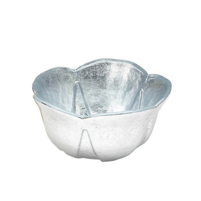 Red Pomegranate Glass Candy Bowl, Silver