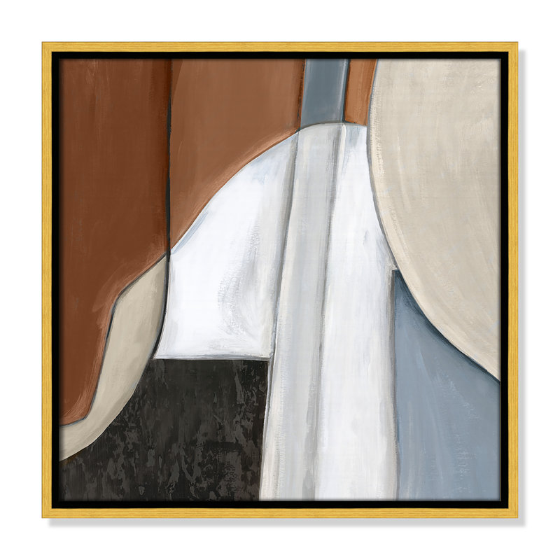 «Blue Match I Print» par Eva Watts, H 17,5 po x l 17,5 po, Or