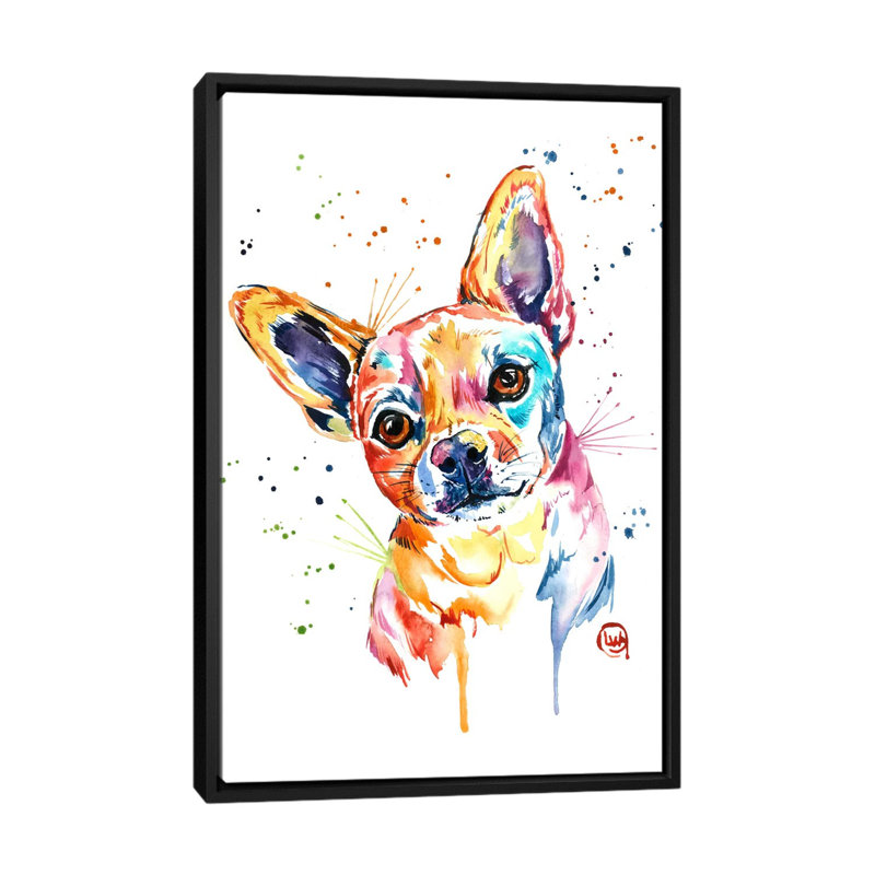 « tucker », impression sur toile tendue, H 26 po x l 18 po x P 1,5 po, Toile avec cadre flottant noir, Pas de tapis