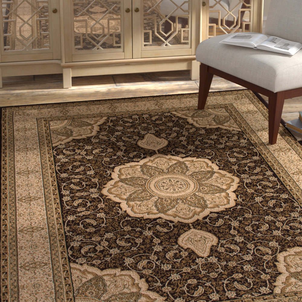 Belfonte Chocolate Area Rug World Menagerie Rug