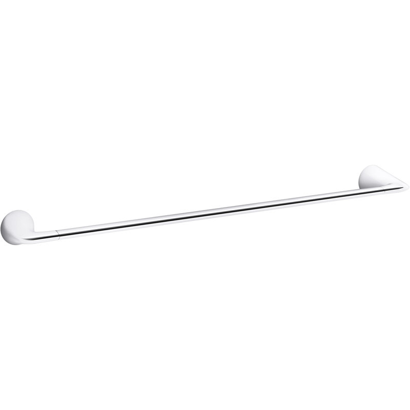 Porte-serviettes moderne, L 24 po, Nickel brossé éclatant