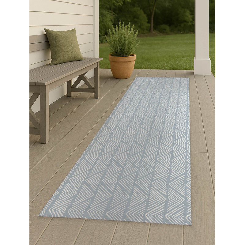 Tapis d'extérieur à rayures antidérapantes Chev, Tapis de couloir 2 pi 6 po x 8 pi