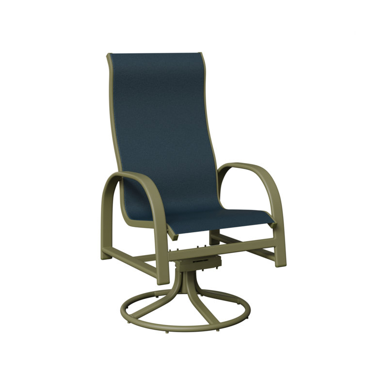 Chaise de salle à manger pivotante Amma, Marine, Aluminium vert sauge