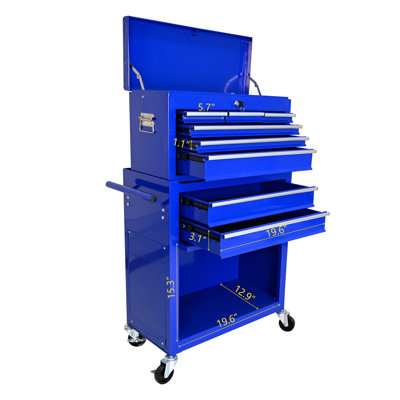 Heavy-Duty Rolling Tool Chest with Lockable Drawers, 8-Drawer Steel Mobile Garage Storage Cabinet Organizer