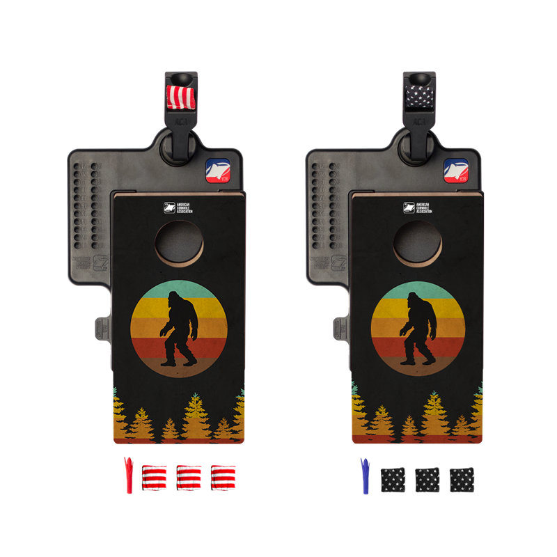 Retro Sasquatch Double Chuck Mini Cornhole Tabletop Game