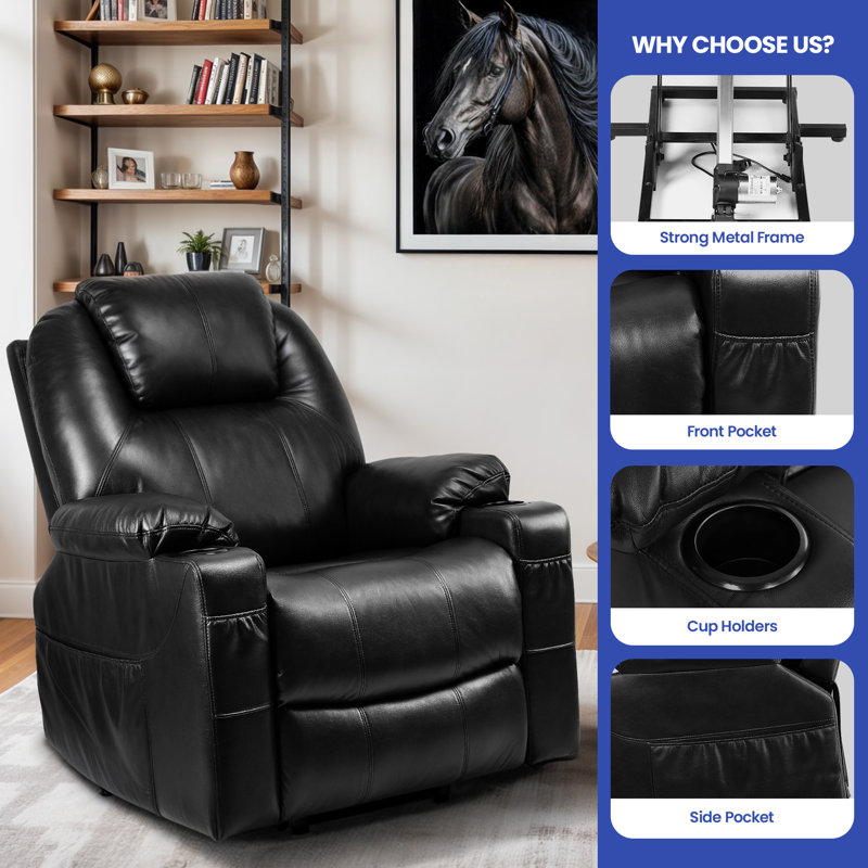 Fauteuil inclinable Mindil, Noir