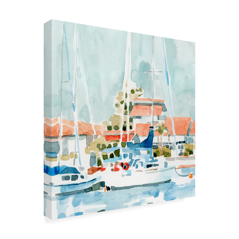 «Beach Town Summer I» par Emma Caroline - impression sur toile tendue, H 18 po x l 18 po x p 2 po