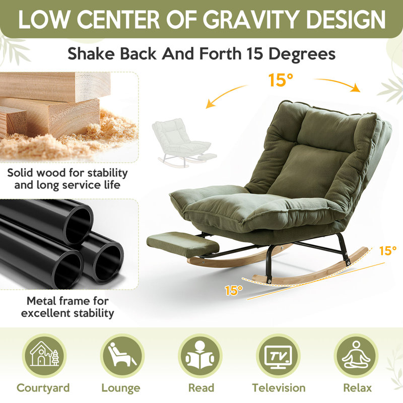 Chaise berçante Corduroy, Vert
