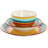 12 Piece Stoneware Dinnerware Set in Yellow Multi