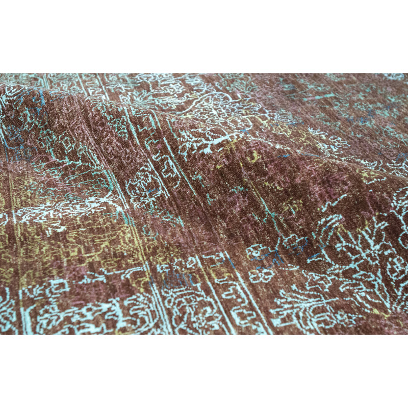 Oriental Area Rug in Rust/Orange/Gray, Rectangle 10' x 14'2"