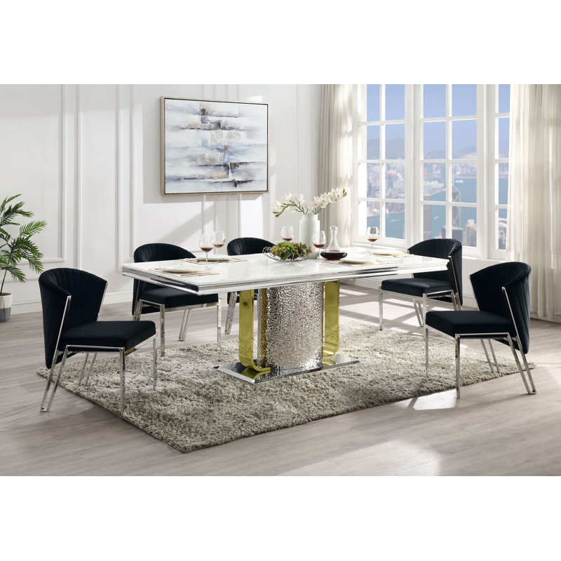 Ensemble de 2 chaises d'appoint Earheart Channel, Argent argent, Noir, noir, noir, noir