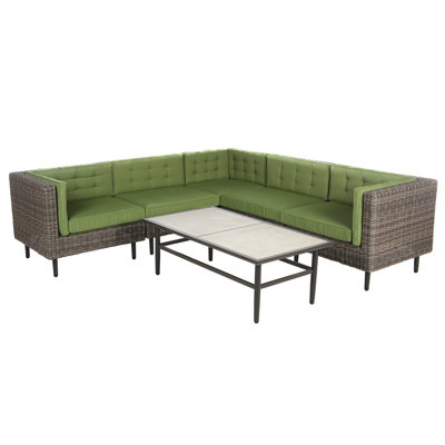 Ensemble de conversation modulaire Sunbrella avec coussins 6 pièces Kenn